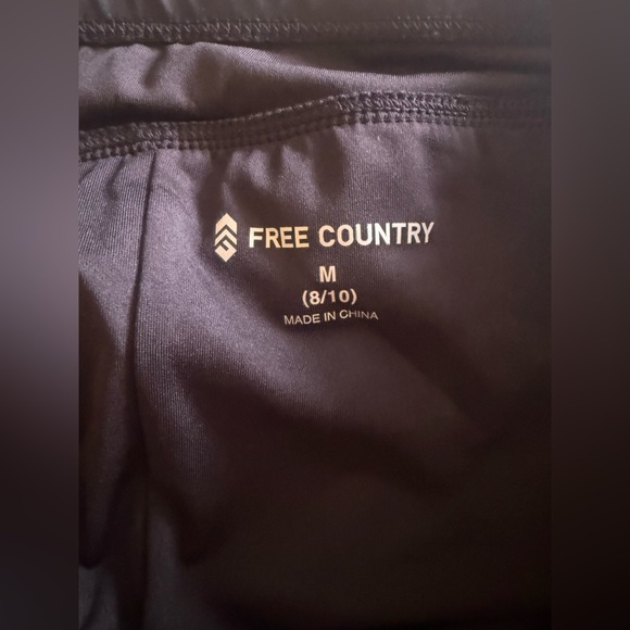 Free Country Bikini Bottoms Skirt Ruched Black  Beach Size M 8/10 Elastic Waist - Picture 16 of 16